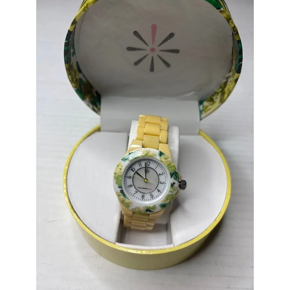ISAAC MIZRAHI LIVE Yellow Ceramic Quartz Analog Watch